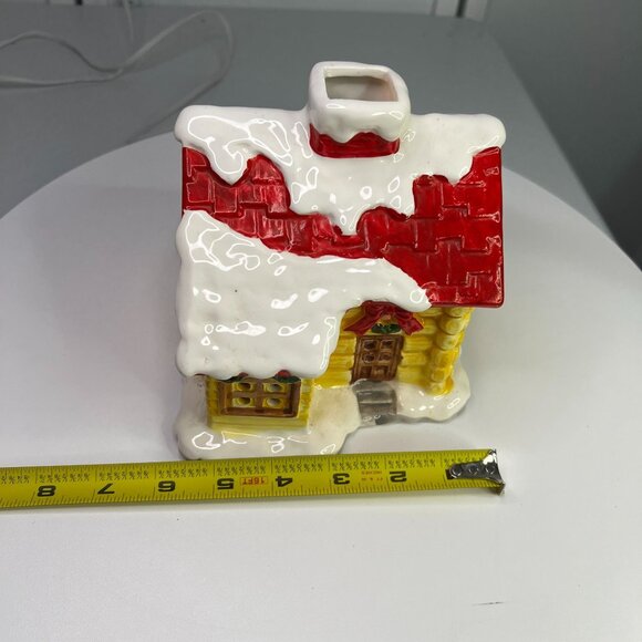 Small Log Cabin Christmas Village Lighted Building (No Box) - Picture 11 of 12